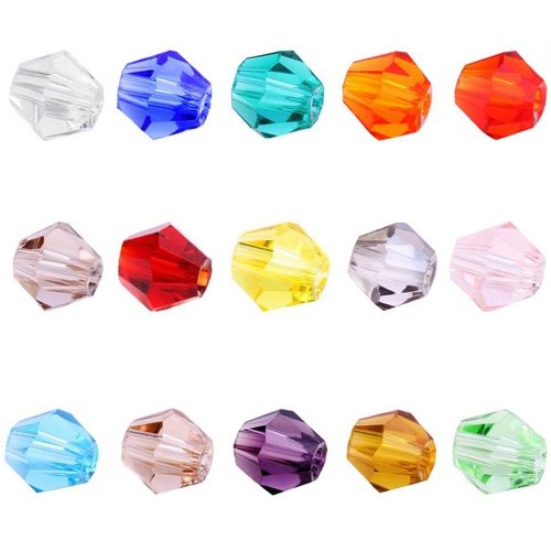 BEADNOVA 4mm Bicone Glass Beads Facted Bicone Crystal Beads