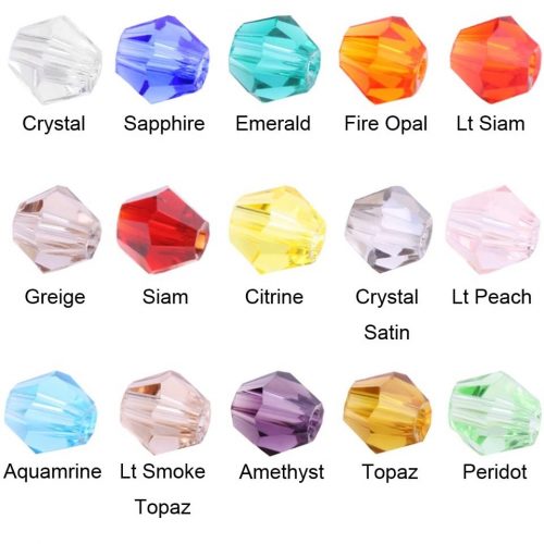 BEADNOVA 4mm Bicone Glass Beads Facted Bicone Crystal Beads