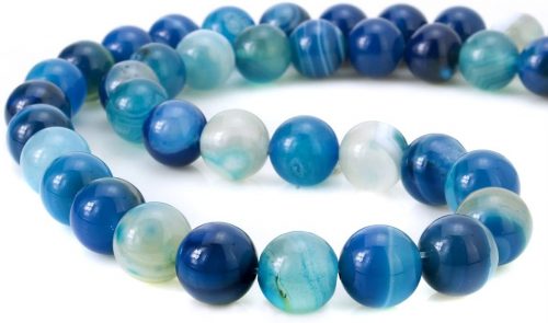 BEADNOVA 8mm Natural Blue Banded Agate -2