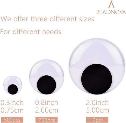 BEADNOVA Black Wiggle Googly Eyes 50mm