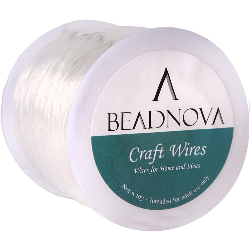 String Crafting Wire BEADNOVA 1.2mm Bracelet String Clear Craft Wire Stretch String Cord for ...