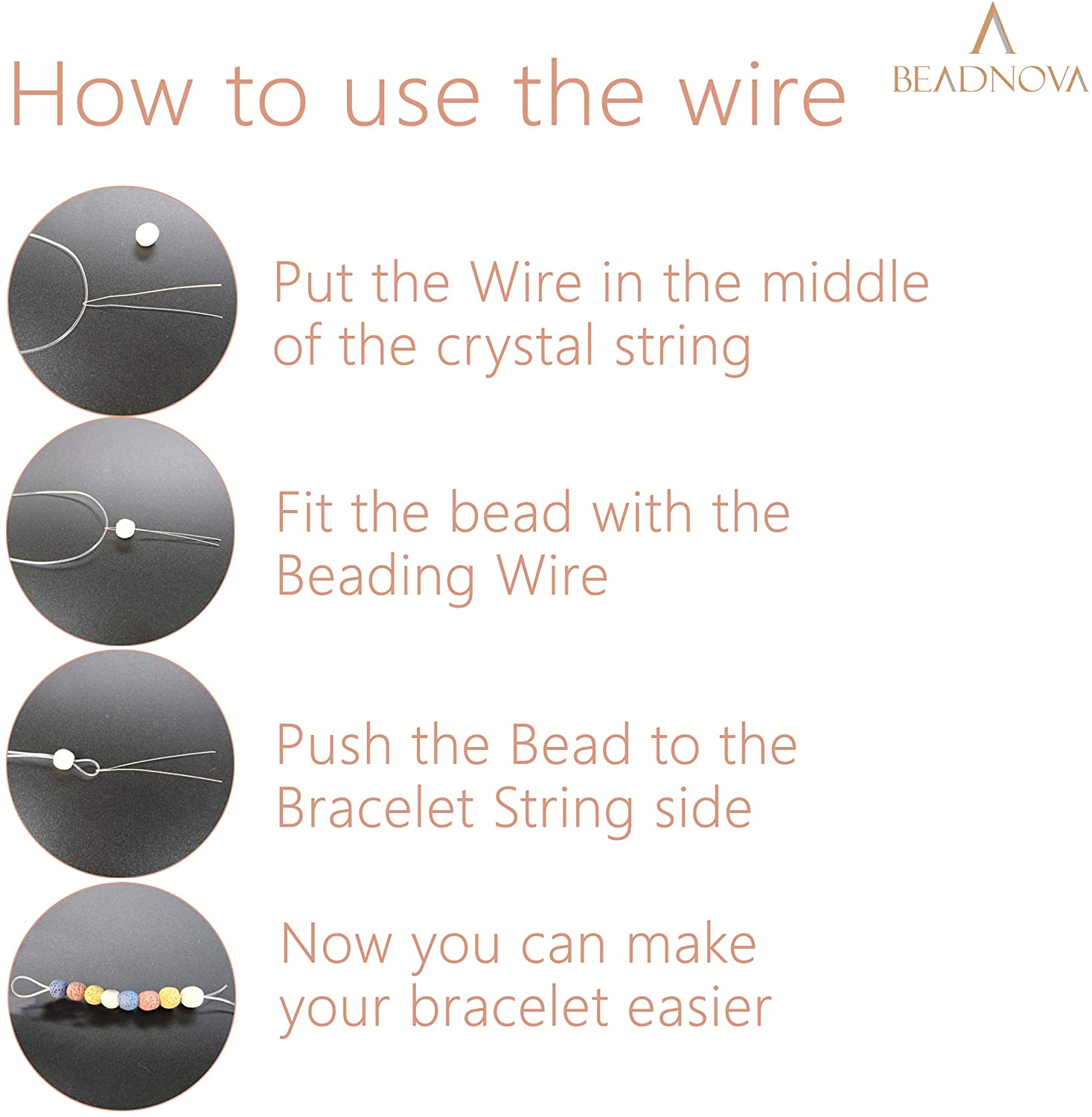 BEADNOVA 1.2mm Bracelet String Clear Craft Wire Stretch String