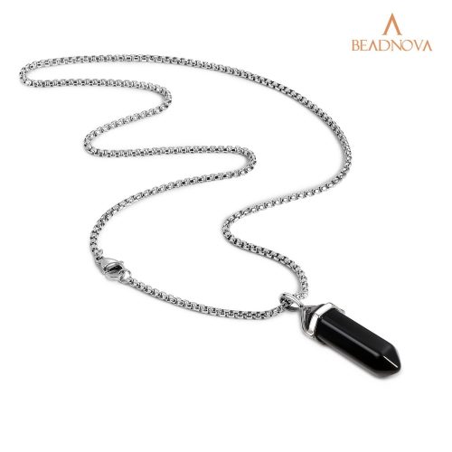 black onyx crystal necklace