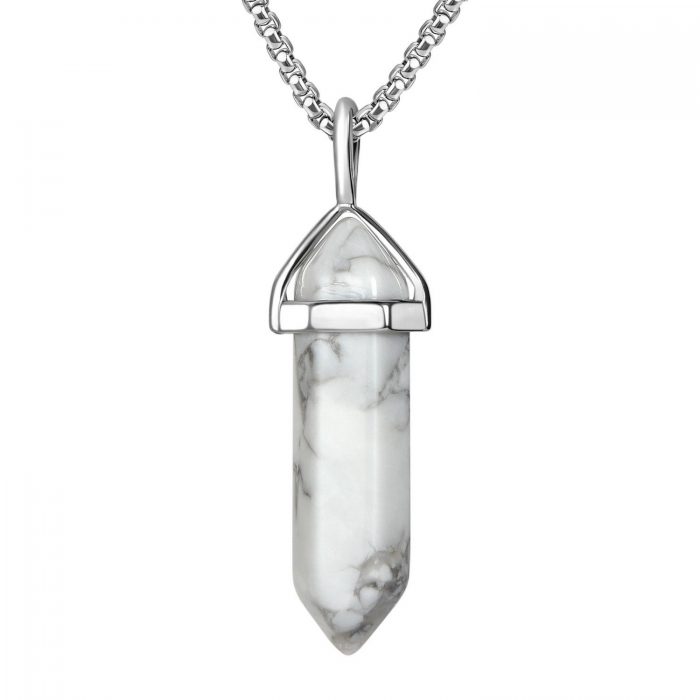 white Howlite Necklace