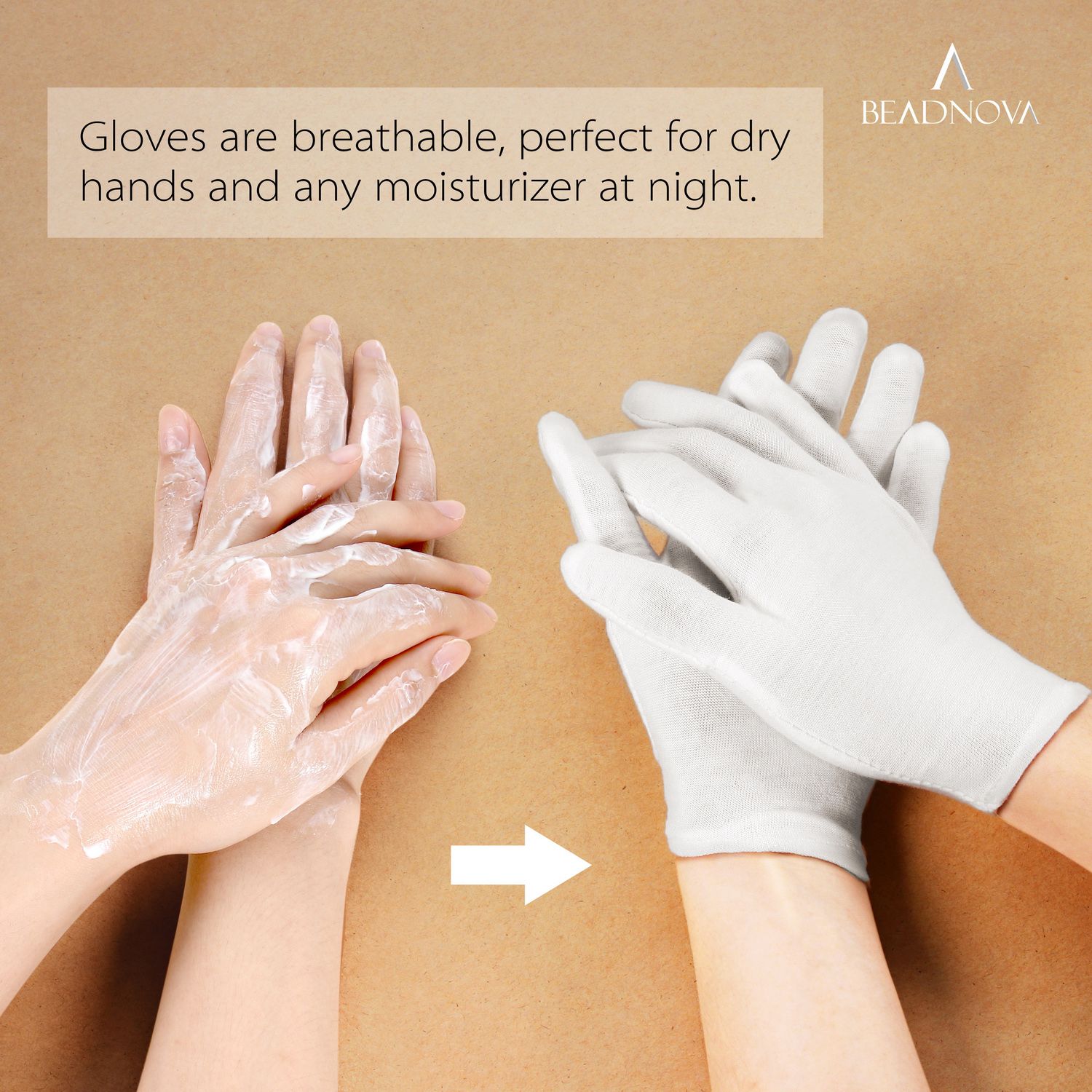 Beadnova Cotton Gloves for Jewelry Handling, Inspection, Moisturizing