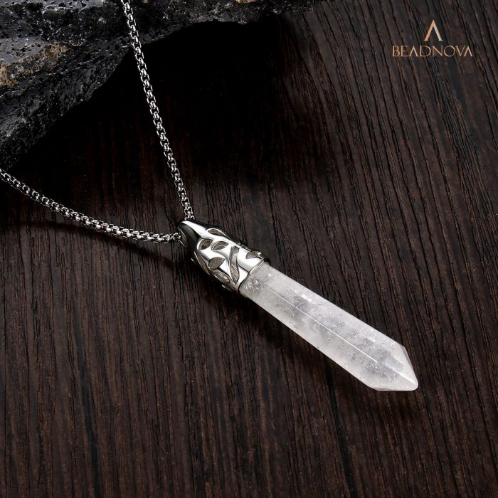 clear quartz crystal necklace