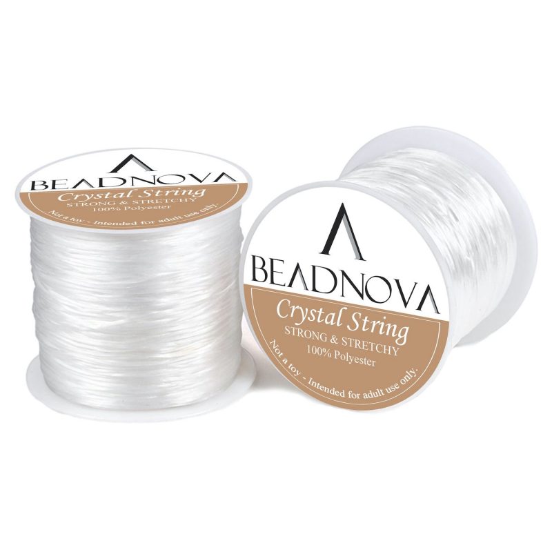 BEADNOVA Elastic String 1mm Flat Elastic Bracelet String Beading String ...