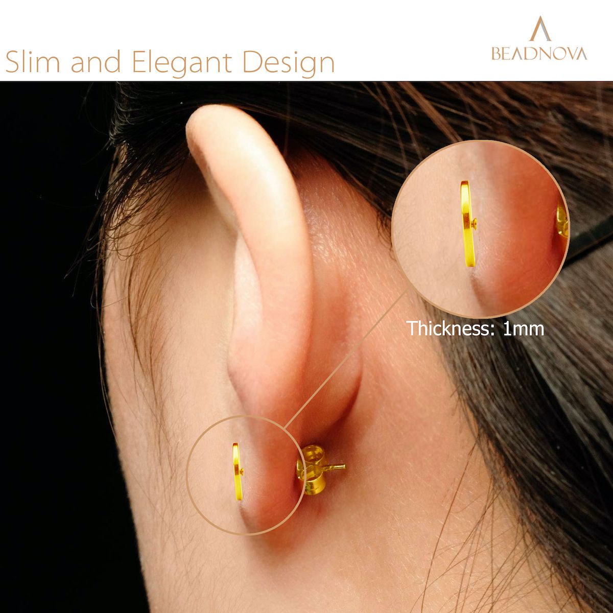 Geometric Round Flat Layered Earring  2 Colors  Neshe Fashion Jewelry