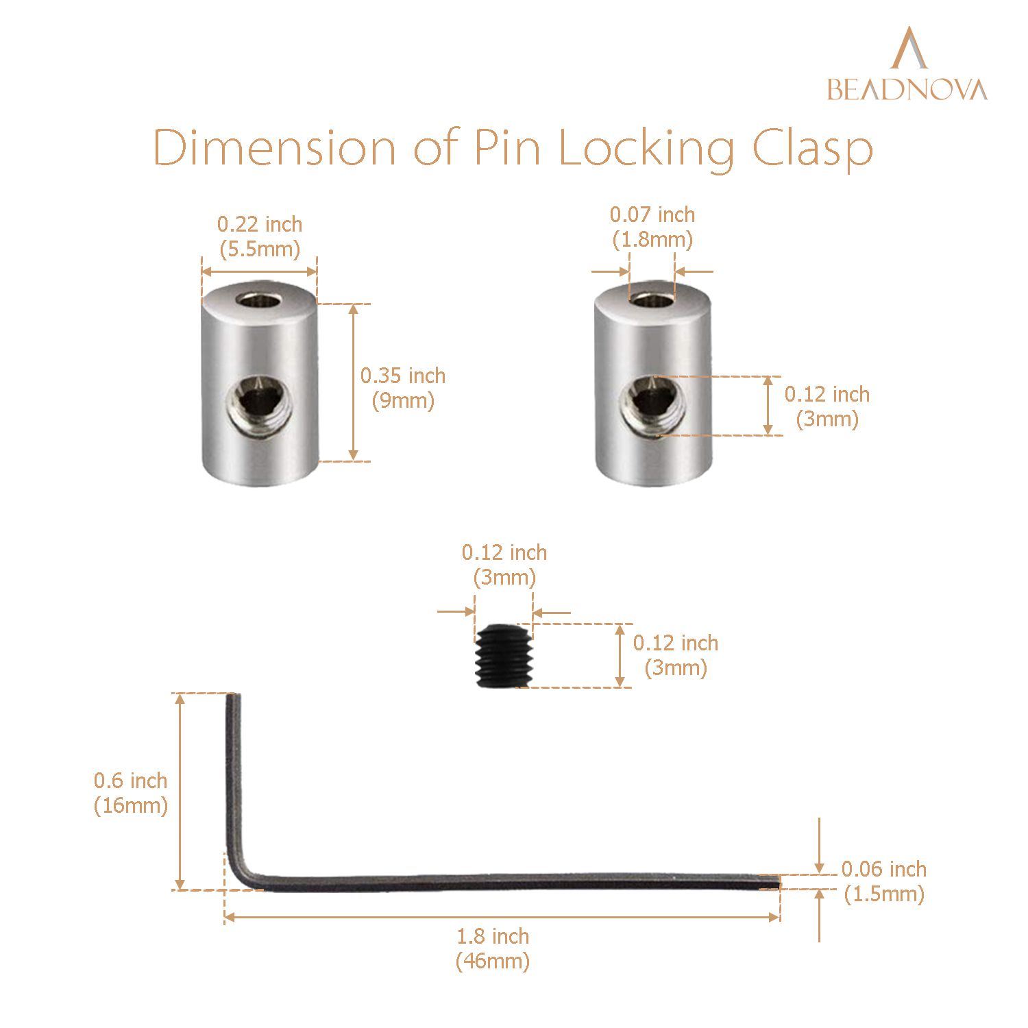 Allen key sales jewelry clasp