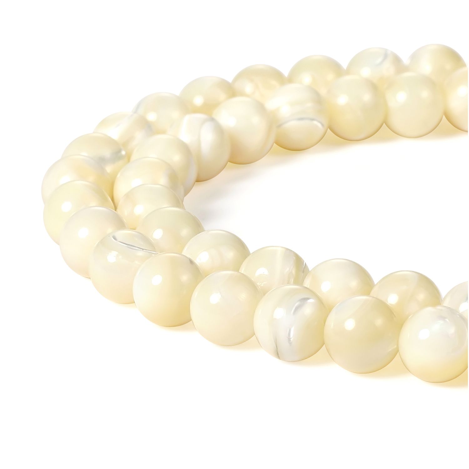 BEADNOVA Natural White Mother of Pearl Shell Beads Natural Crystal ...