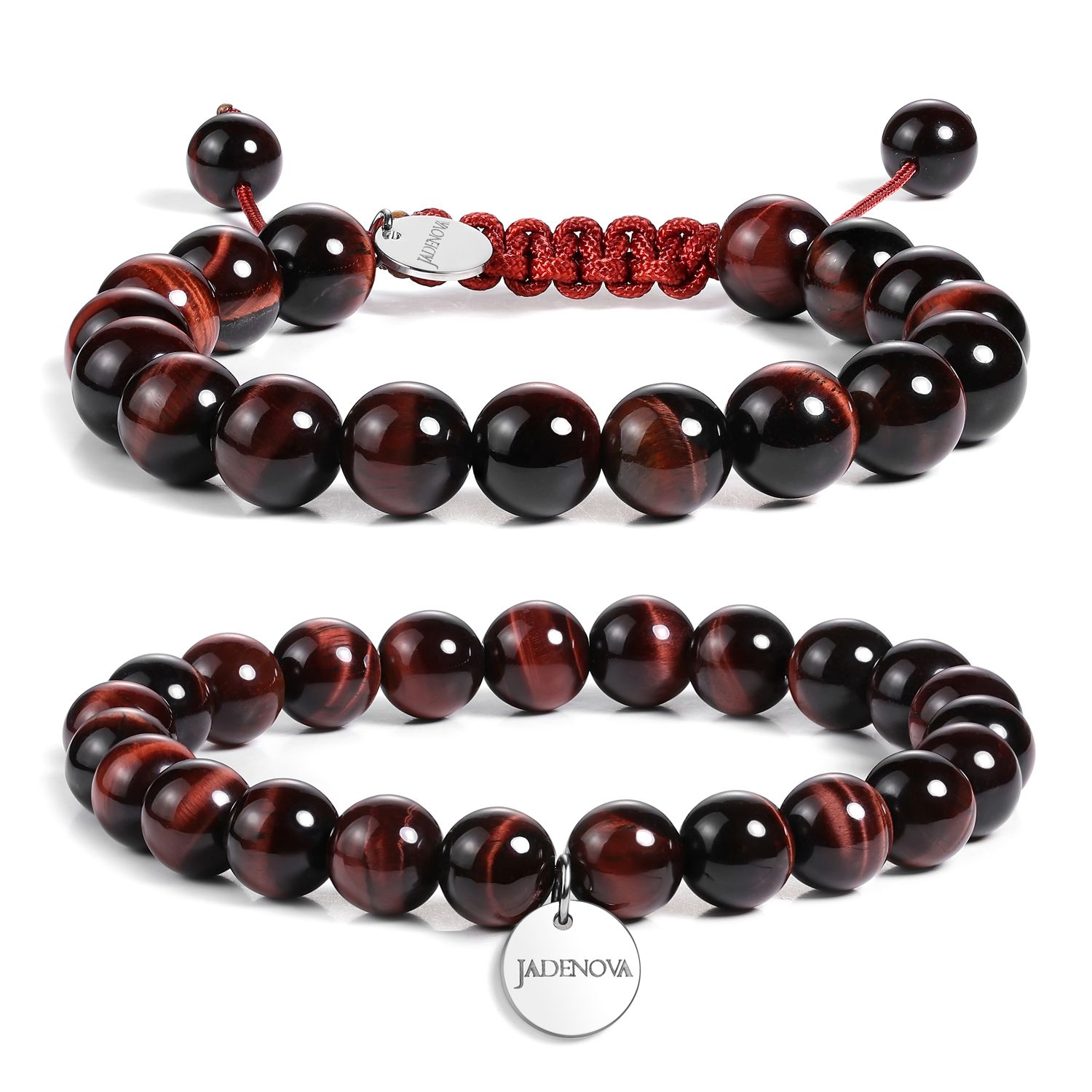 red tiger eye beaded bracelet