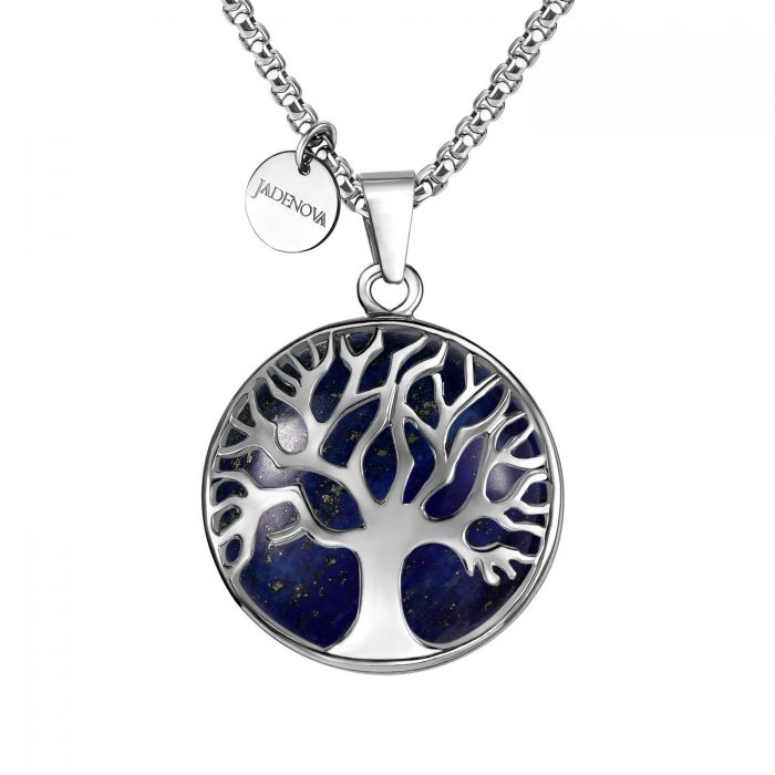 lapis lazuli family tree pendant necklace