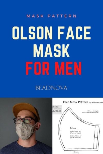 Free printable 3D Olson Face Mask Pattern for Men