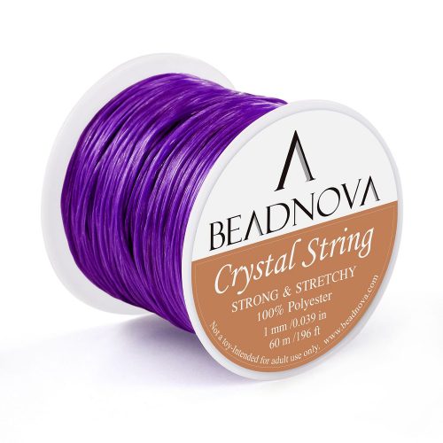  BEADNOVA Elastic String 1mm Flat Elastic Bracelet String  Beading String Beading Cord Stretchy String for Bracelets Jewelry Making  (200m)