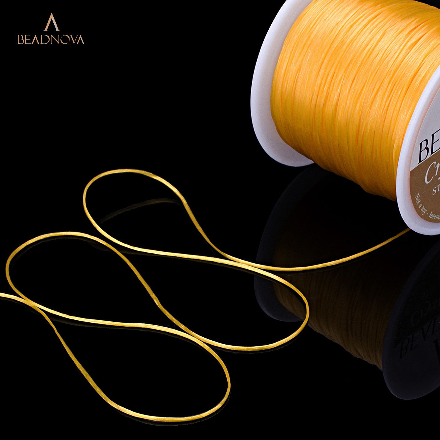 BEADNOVA 1mm Elastic Stretch Crystal String Cord for Jewelry Making  Bracelet Beading Thread 60m/roll (Black)