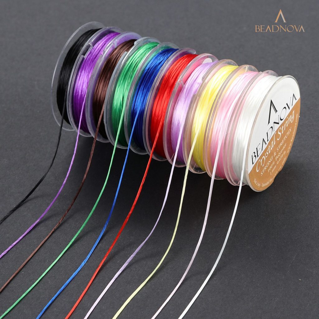 BEADNOVA 1mm Elastic Stretch Polyester Crystal String Cord for Jewelry ...