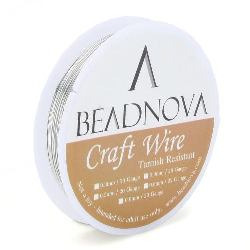 BEADNOVA beadnova 22 gauge wire for jewelry making tarnish resistant copper wire  for crafts (silver plated)