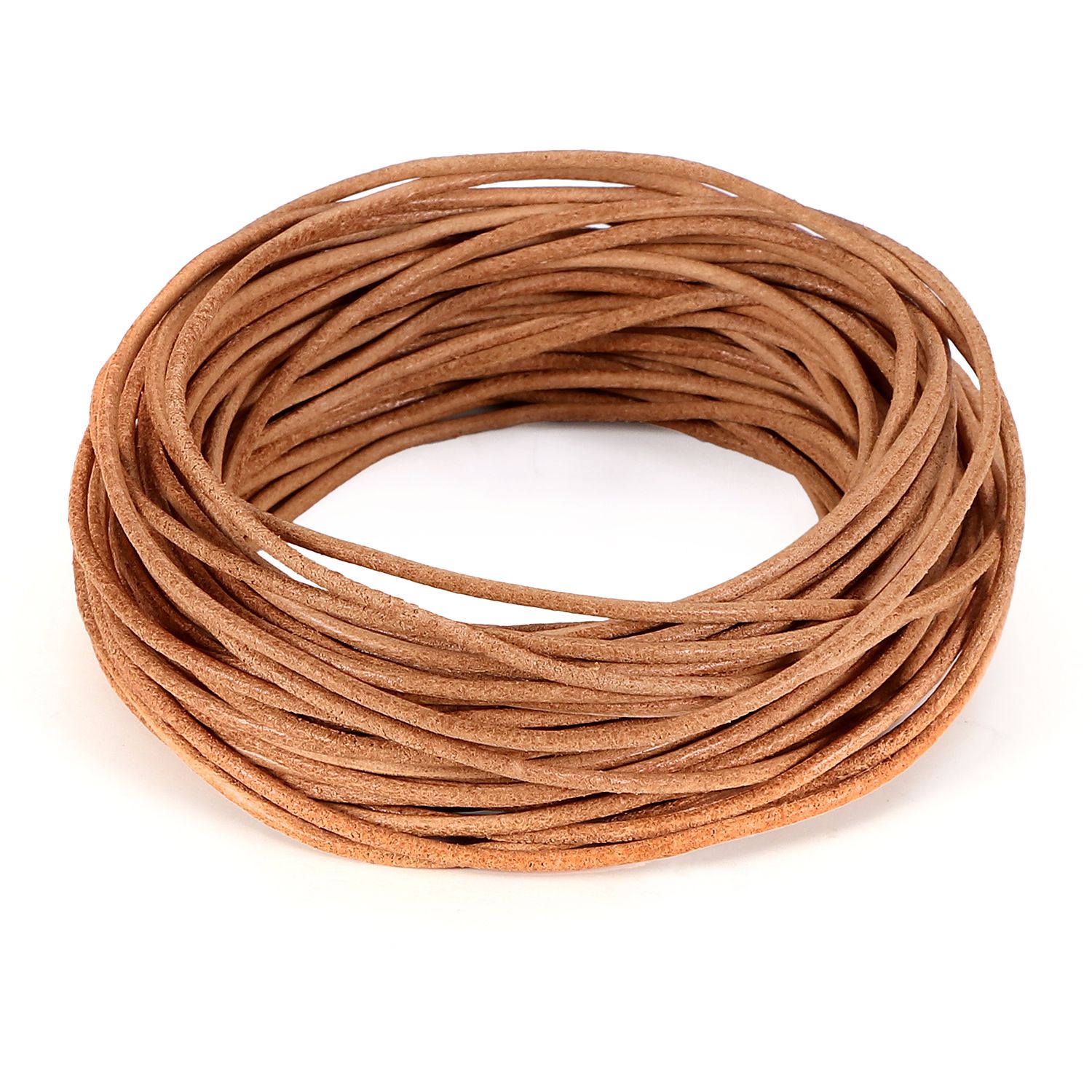 BEADNOVA Genuine Round Leather Cord Natural Leather Strips for Jewelry