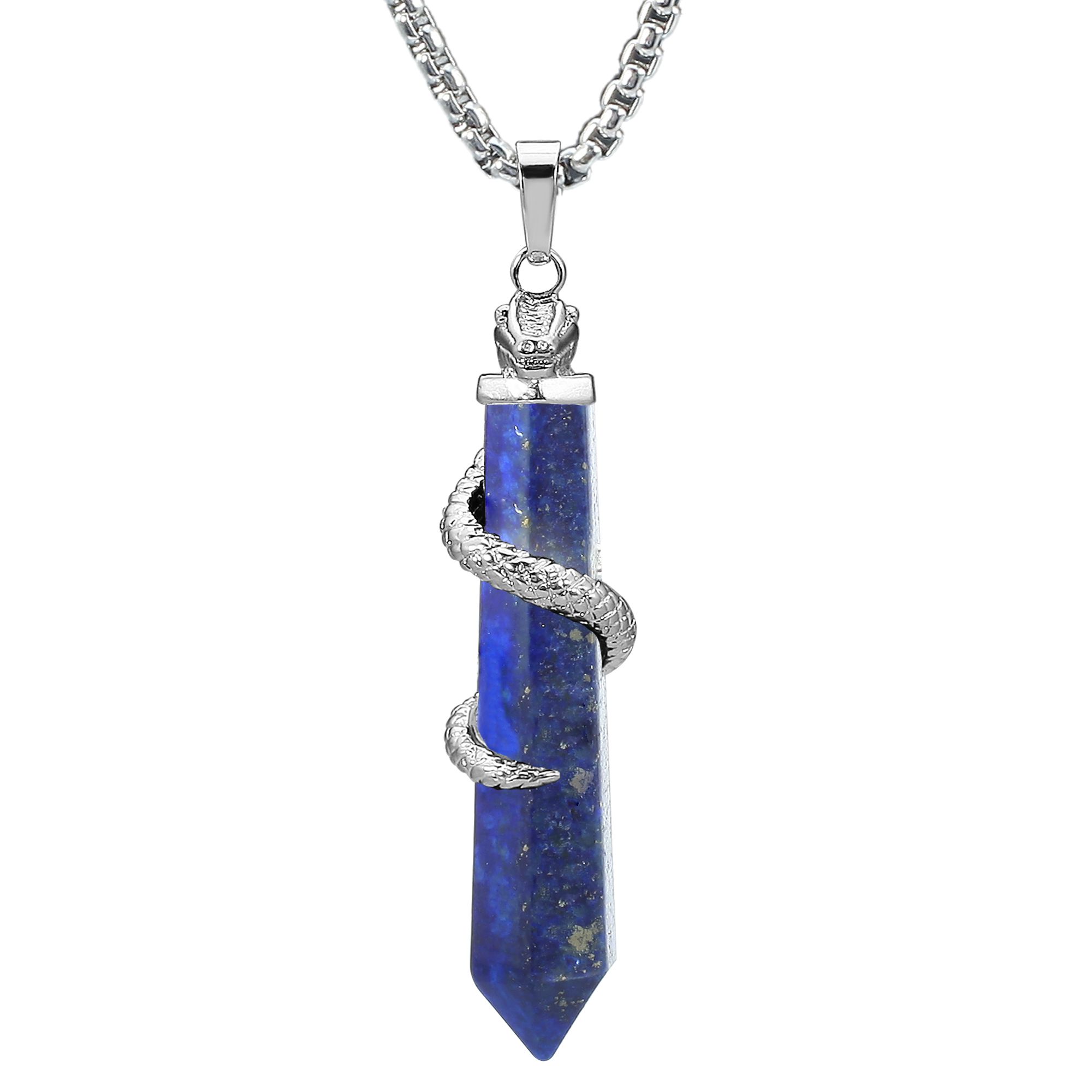 wrapped lapis lazuli necklace