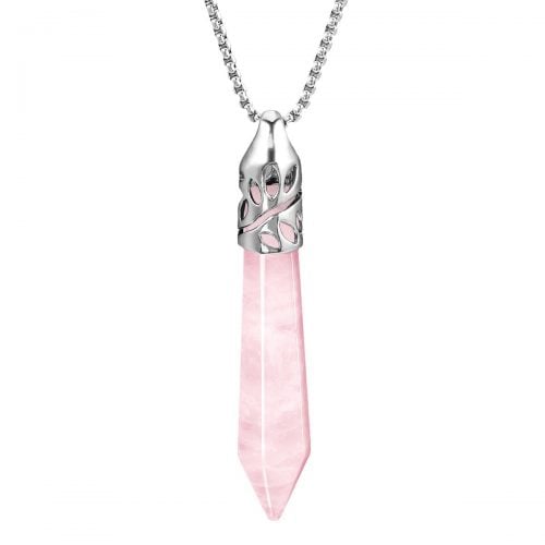rose quartz healing necklace