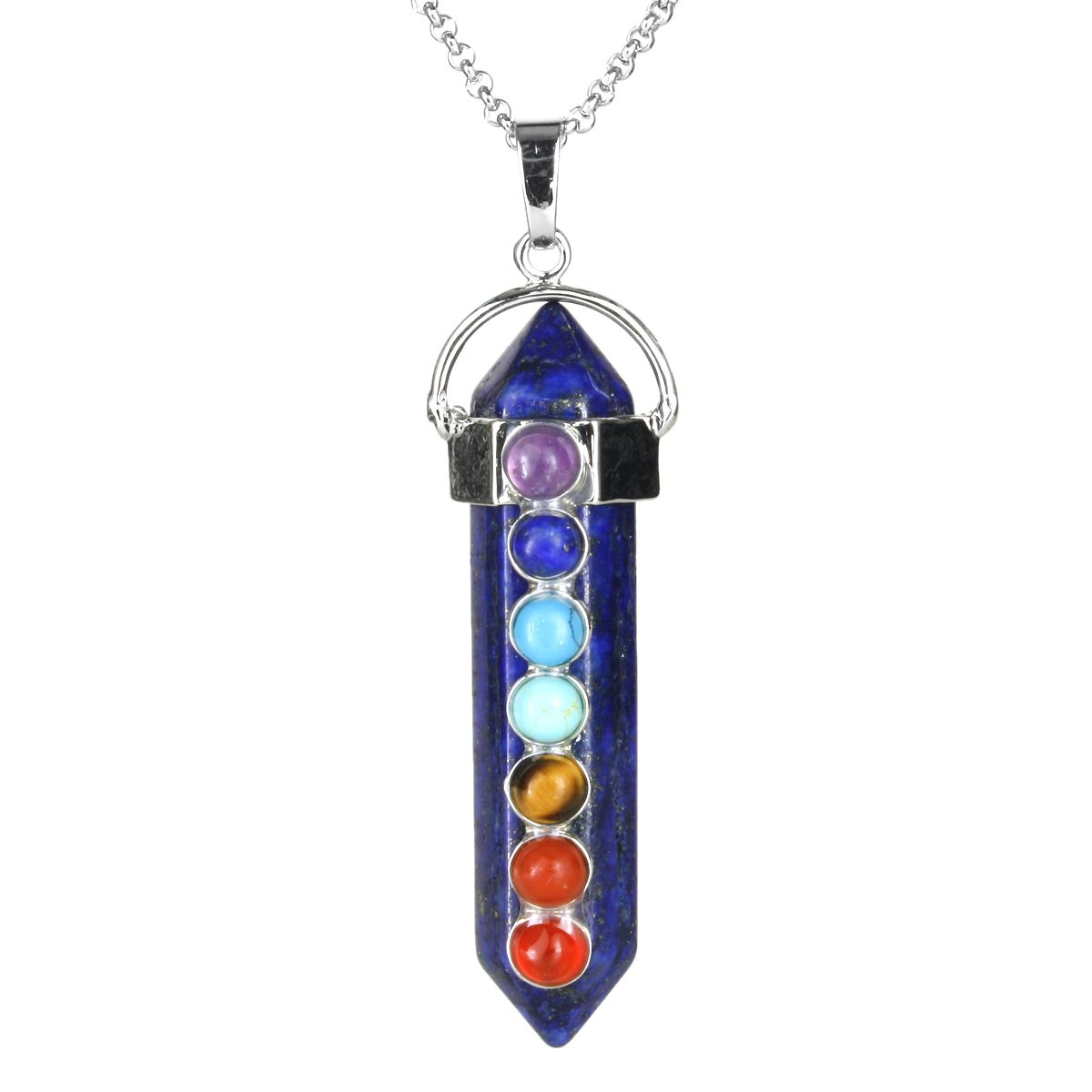 lapis lazuli 7 chakras necklace