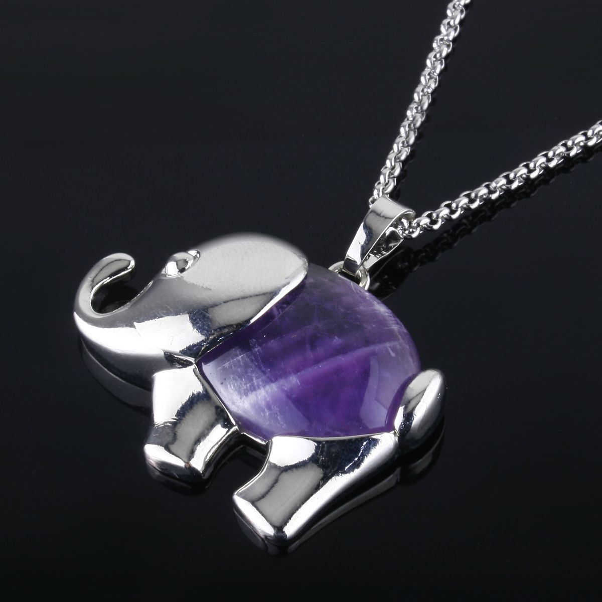 Amethyst elephant deals necklace