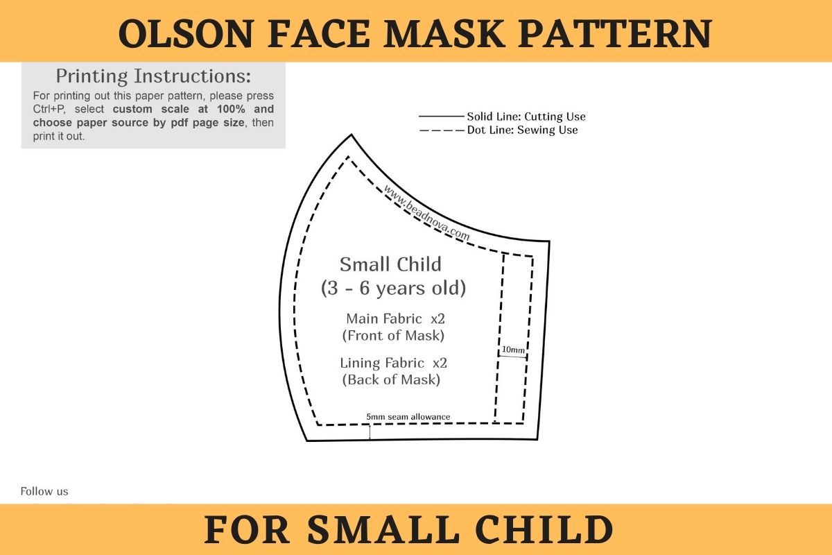 Printable 3D Face Mask Patterns Olson Pleated Sewing Guide PDF Beadnova printable-3d-face-mask-patterns-olson-pleated-sewing-guide-pdf-beadnova
