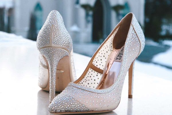 Adding rhinestones to sales shoes
