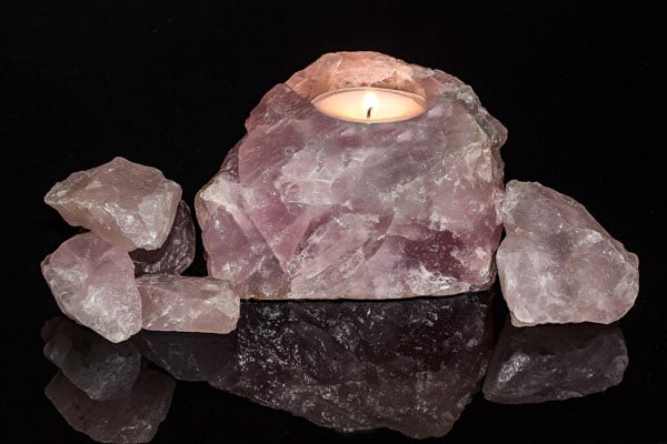 Rose quartz rock salt