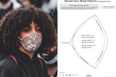 Printable 3D Face Mask Patterns (Olson &amp; Pleated) &amp; Sewing Guide PDF ...