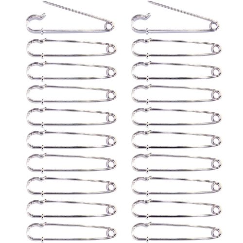 BEADNOVA 4 Inch Large Safety Pins Heavy Duty 20pcs Giant Safety Pins Stainless Steel Big Safety Pin Kilt Pin For Fashion, Sewing, Quilting, Blankets, Upholstery, Laundry and Craft (10cm, 20pcs)