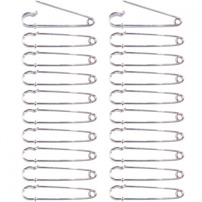 BEADNOVA 4 Inch Large Safety Pins Heavy Duty 20pcs Giant Safety Pins Stainless Steel Big Safety Pin Kilt Pin For Fashion, Sewing, Quilting, Blankets, Upholstery, Laundry and Craft (10cm, 20pcs)