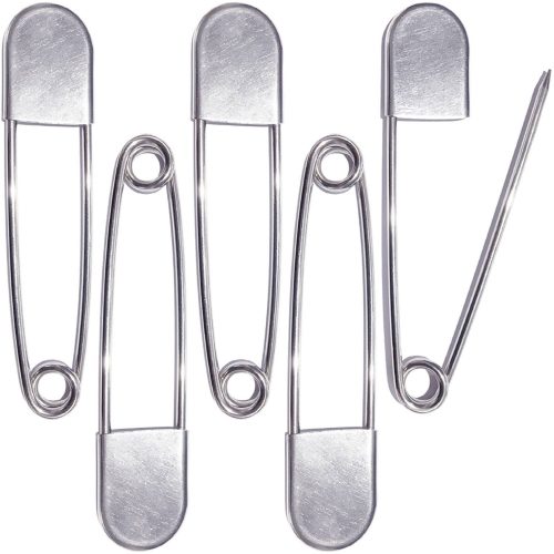 BEADNOVA 5 Inch Large Safety Pins Heavy Duty Giant Safety Pins Stainless Steel Big Safety Pin Kilt Pin For Fashion, Sewing, Quilting, Blankets, Upholstery, Laundry and Craft (13cm, 5pcs)