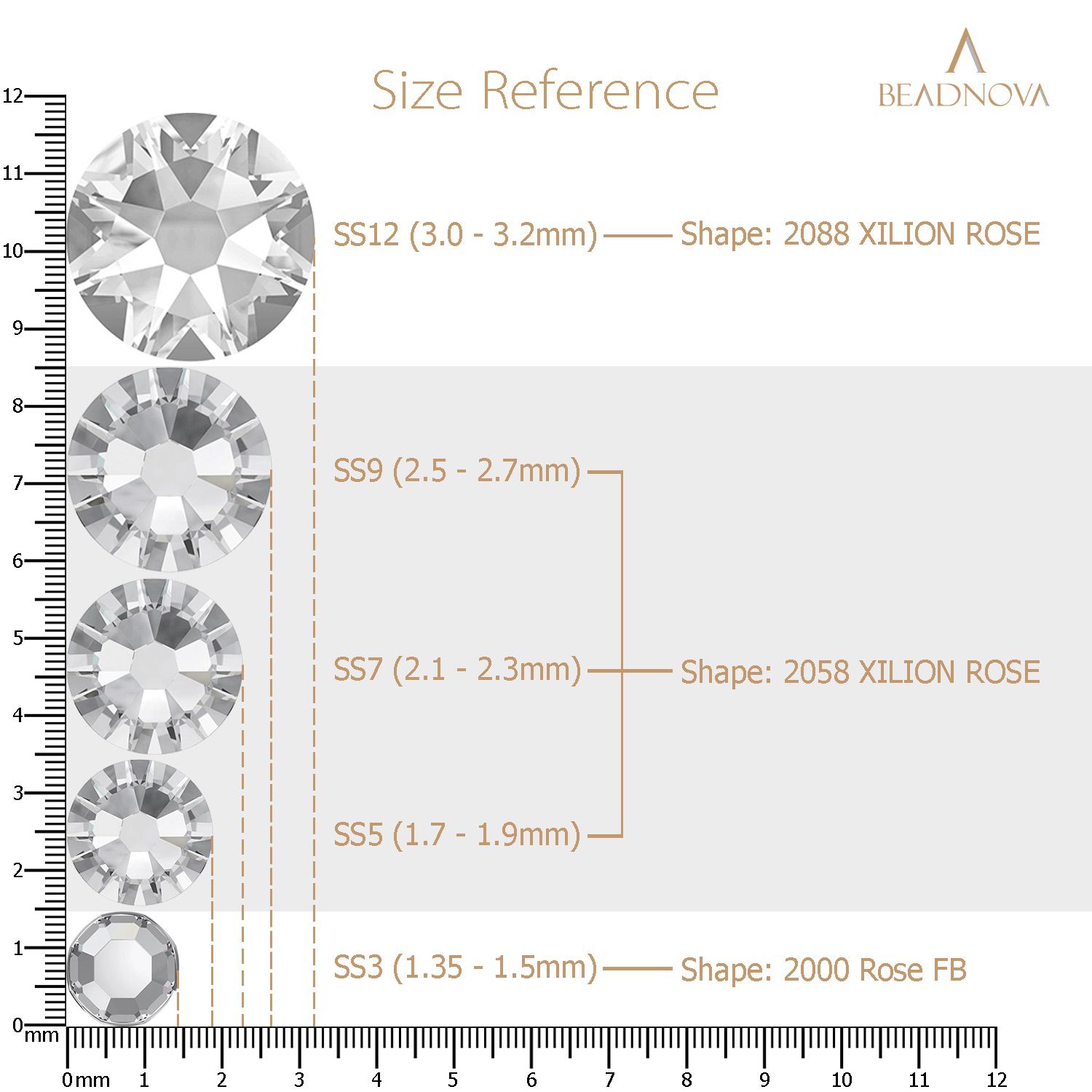Ss12 Rhinestone Size Swarovski® SS12 Flat Back No Hotfix 2088 Xirius Rose (227 Light Siam ...