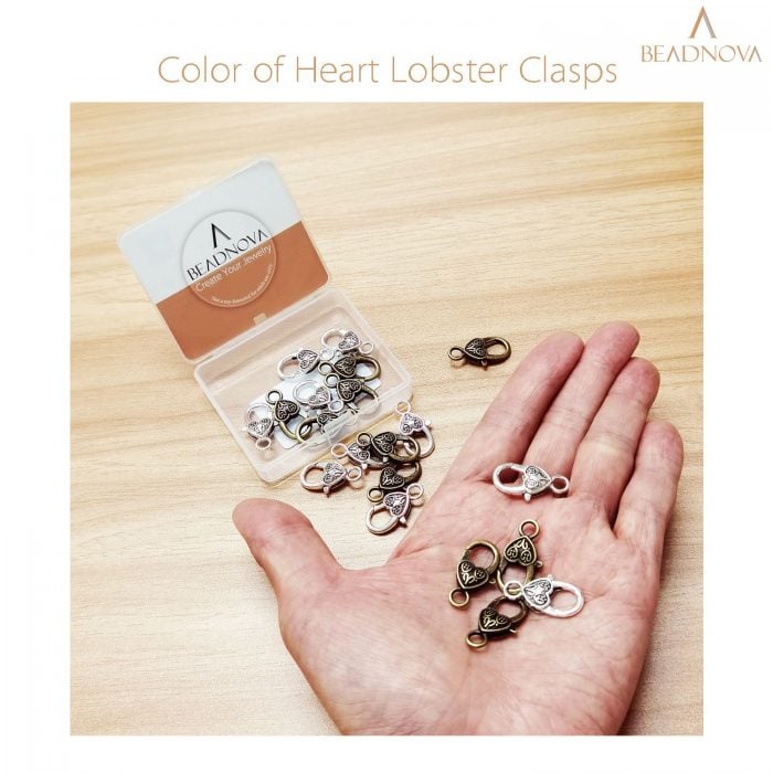 Heart-Lobster-Clasps-Tibetan-Antique-Silver-20pcs