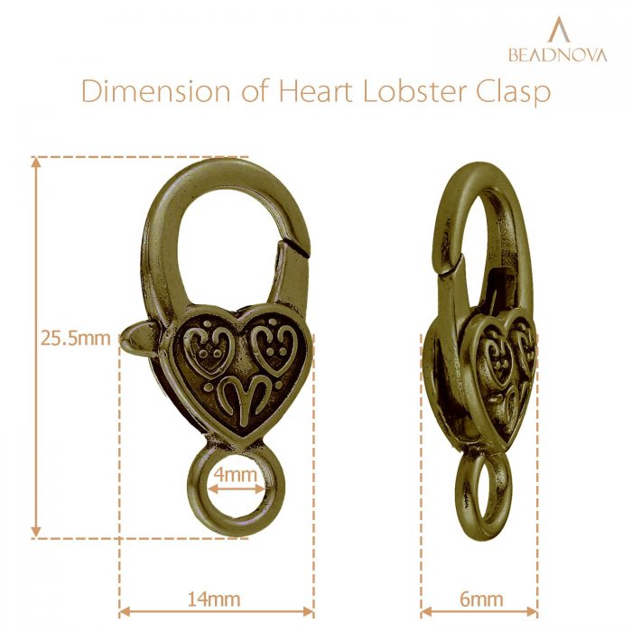 Heart-Lobster-Clasps-Tibetan-Antique-Bronze-20pcs