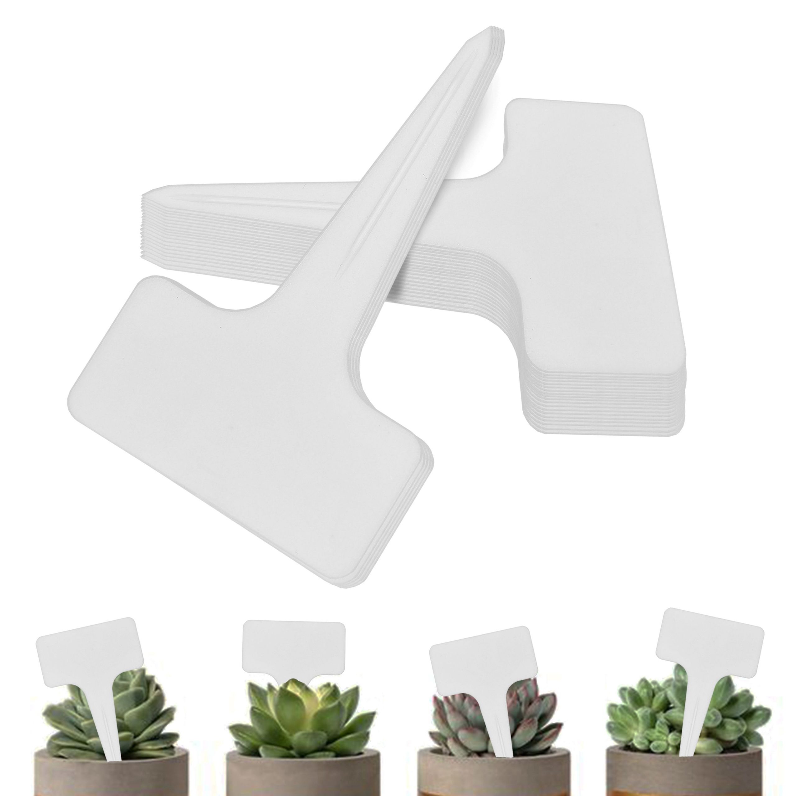SAVITA 80 Pieces 10x6cm//3.9x2.4inch Plastic Plant Label Plant Tag T-Type Markers for Garden Potted Plants Black