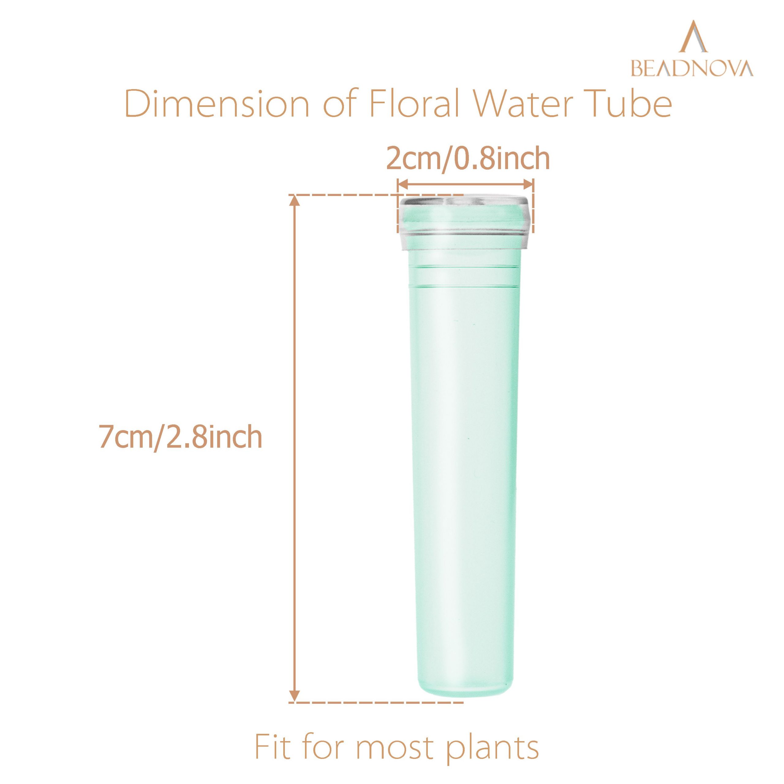 Flower Water Tubes 2.8 Inch Plastic Water Tubes For Flowers Floral Vials  With Caps For Decoration Flower Arrangement (green, 60 Pcs)-m.3040