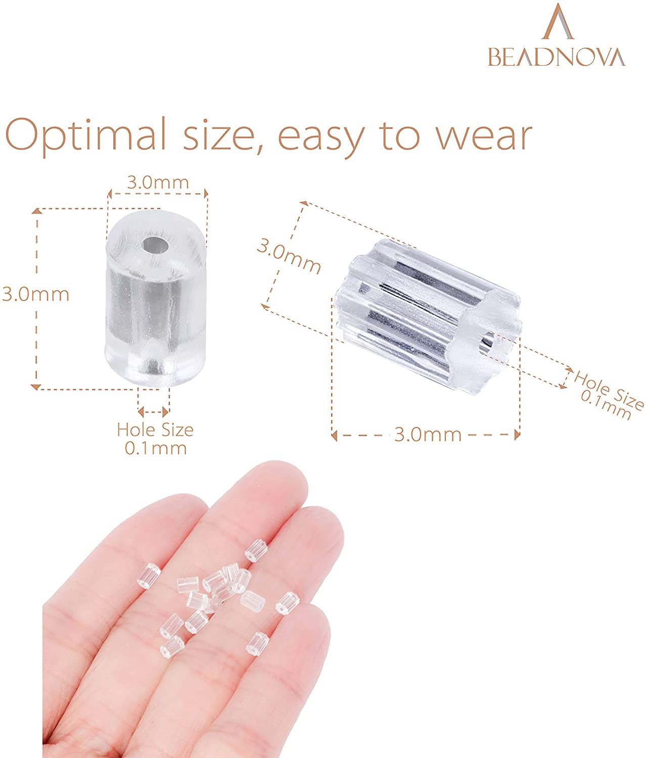 100 Clear Earring Back Stoppers (6mm) - Secure & Discreet | Zakka Canada