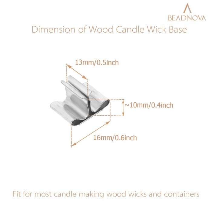 BEADNOVA Wood Candle Wick Clips 30pcs Wooden Candle Wick Sustainer Tabs for Candle Making and Candle DIY (16mm/ 0.6 inch)