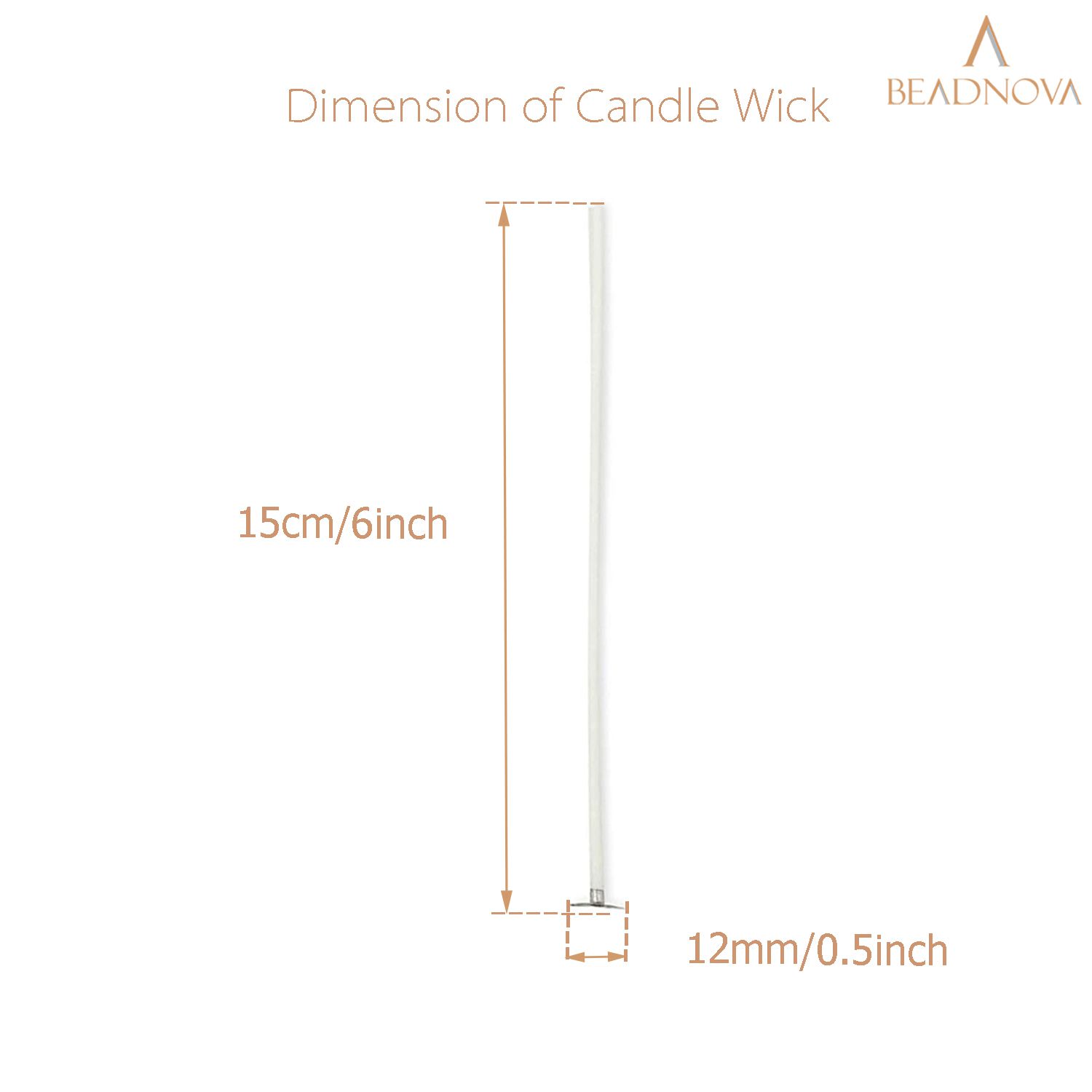 BEADNOVA Candle Wicks 6 Inch 150pcs Large Candle String Cotton Candle Wicks  for Candle Making DIY - Beadnova
