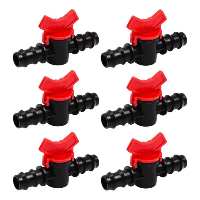 BEADNOVA Drip Irrigation Switch Valves 1/2 Inch Valve Irrigation Switch Gate Valves for 1/2 Inch Tube Watering System Gardening (6 Pcs)