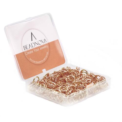 BEADNOVA 10mm Jump Rings Rose Gold Jewelry Jump Rings for Jewelry Making Open Jump Rings for Keychains (300Pcs)