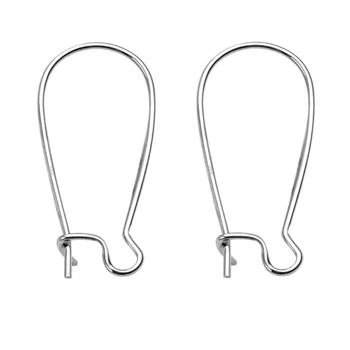 BEADNOVA Ear Wire Hooks 925 Sterling Silver Kidney Earring Hook Wire Earring Findings for Earring Making Jewelry Making Earring DIY (32mm, 2pcs)