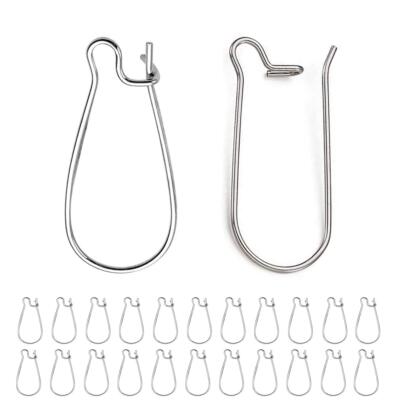 BEADNOVA Kidney Earring Hook 120pcs Stainless Steel Kidney Ear Wires Earring Hook for Jewelry Making Earring DIY Making (33mm, 120pcs)