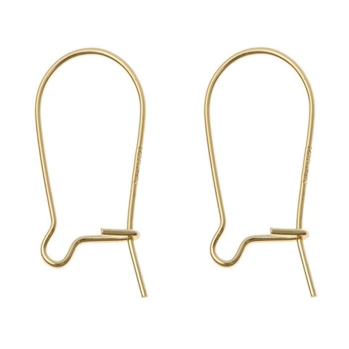 BEADNOVA Ear Wire Hooks 14K Gold Filled Kidney Earring Hook Wire Earring Findings for Earring Making Jewelry Making Earring DIY (35mm, 2pcs)