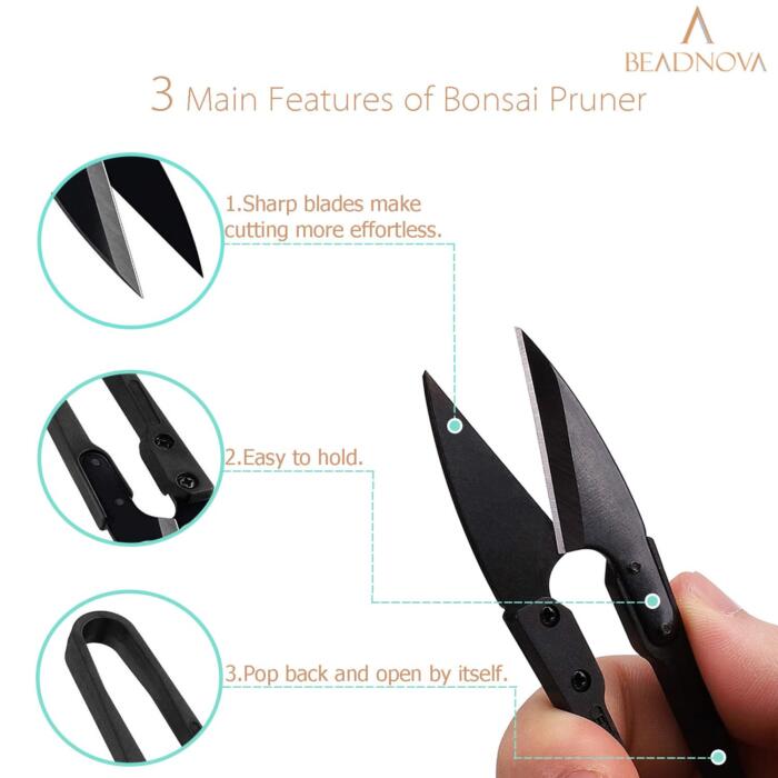 BEADNOVA Bonsai Pruning Shears Small Trimming Scissors Pruners for Gardening Leaves Plant Bonsai (12 Pcs)
