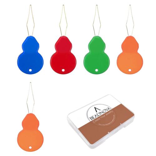 BEADNOVA Embroidery Needle Threader Tool 5pcs Plastic Wire Loop Sewing Machine Needle Threader for Hand Sewing Cross Stitch Craft Knitting Quilting (5pcs, Mix Colors)