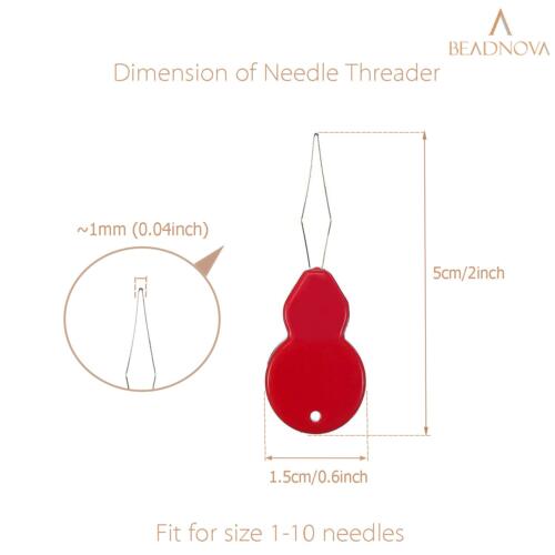 BEADNOVA Embroidery Needle Threader Tool 5pcs Plastic Wire Loop Sewing Machine Needle Threader for Hand Sewing Cross Stitch Craft Knitting Quilting (5pcs, Mix Colors)