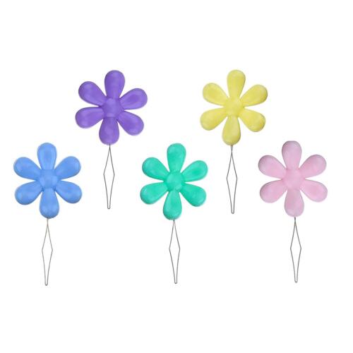 BEADNOVA Embroidery Needle Threader Tool 5pcs Plastic Flower Head Sewing Machine Needle Threader for Hand Sewing Cross Stitch Craft Knitting Quilting (5pcs, Mix Colors)